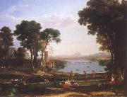 Claude Lorrain Landscape with Isaac and Rebecka brollop Sweden oil painting artist